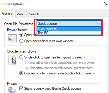 open file explorer default exp windows