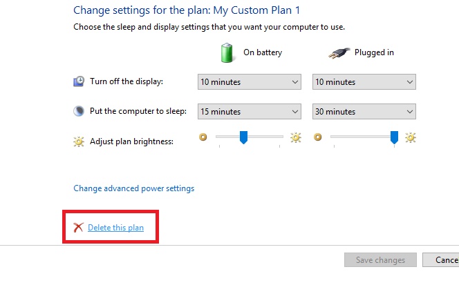 How to Delete a Custom Power Plan in Windows 10