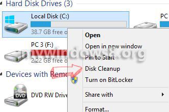 How to add Disk Cleanup to the Right-Click Menu for a Drive in Windows 8? add disk clean up to disk right-click menu