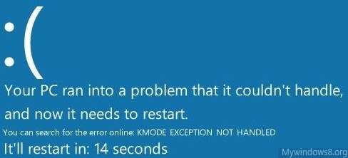 Blue Screen Error BSoD in Windows 8