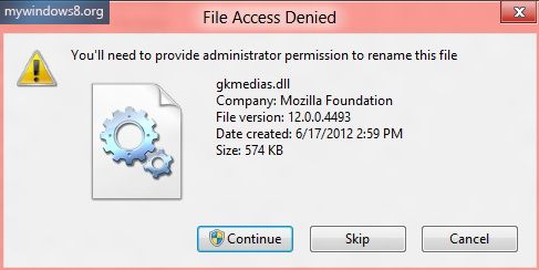 How to grant permissions in windows 8?