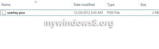 How to create password reset disk in Windows 8? userkey.pws password reset file