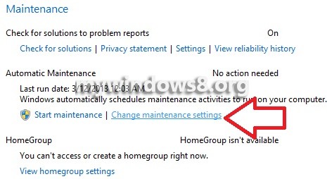 Windows 8 Automatic Maintenance : Change Maintenance Settings in Windows 8 Windows 8 Automatic Maintenance Settings