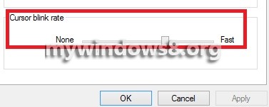 How to set the cursor blink rate in Windows 8? set cursor blink rate in windows 8