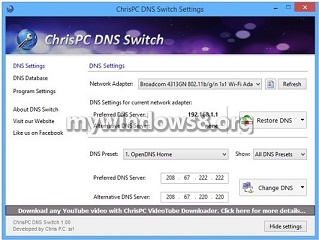 Switch Between Over 30 Popular DNS Servers in Windows choose 30 different DNS for Windows