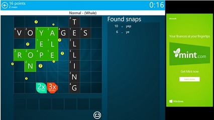 Wordament Snap Attack with Xbox Live support Wordament Snap Attack with Xbox Live support