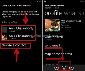 How to link and merge contacts in Windows Phone? Merge Contacts in Windows Phone 8 / Windows Phone 8.1