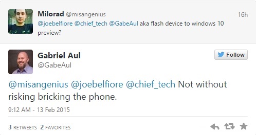 Installing Windows 10 on unsupported phones can brick it! Installing Windows 10 on unsupported phones can brick it!
