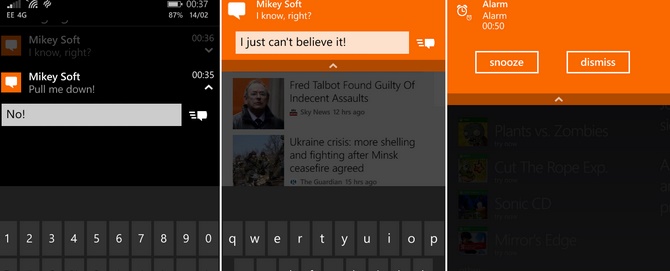 New Actionable Notifications for Windows 10 for Phones New Actionable Notifications for Windows 10 for Phones