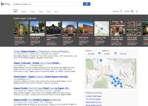 Bing will help you search a hotel more easily Bing will help you search a hotel more easily