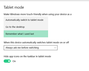 How to disable Automatically switch to tablet mode in Windows 10? How to disable Automatically switch to tablet mode in Windows 10?