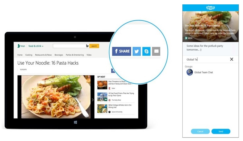 Microsoft adds website Share button for Skype Microsoft adds website Share button for Skype