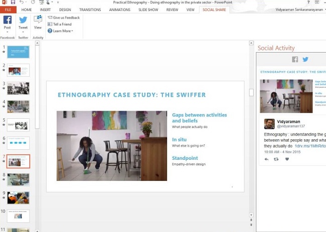 Microsoft Garage launches Social Share plug-in for PowerPoint Microsoft Garage launches Social Share plug-in for PowerPoint