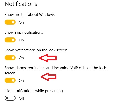 How to hide Alarms, Reminders and other Notifications from Lock screen in Windows 10? How to hide Alarms, Reminders and other Notifications from Lock screen in Windows 10?