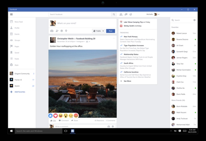 Facebook introduces Facebook, Messenger and Instagram Windows 10 Apps Facebook introduces Facebook, Messenger and Instagram Windows 10 Apps