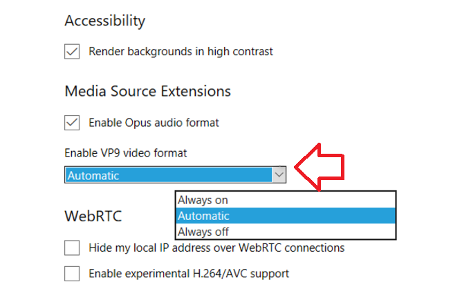 How to Enable/ Disable VP9 Codec Extension in Microsoft Edge browser?