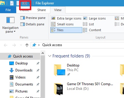 How To Pin Command Prompt to The Quick Access Toolbar In Windows? quick access toolbar