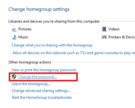 How to Change Password of Homegroup in Windows 10?