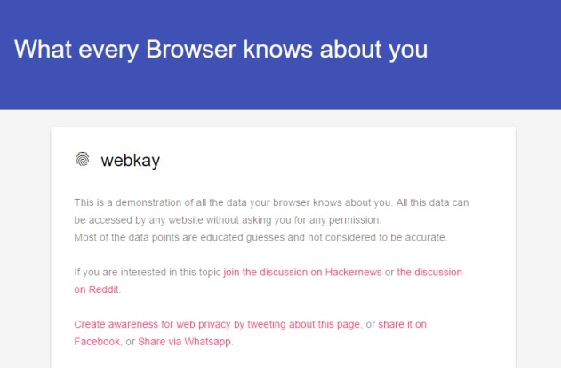 What every Browser knows about you? webkay