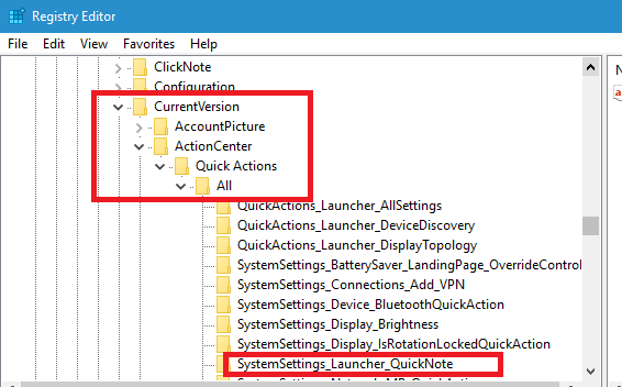 How to Bind the Action Center Note Button to a Section in OneNote in Windows 10?