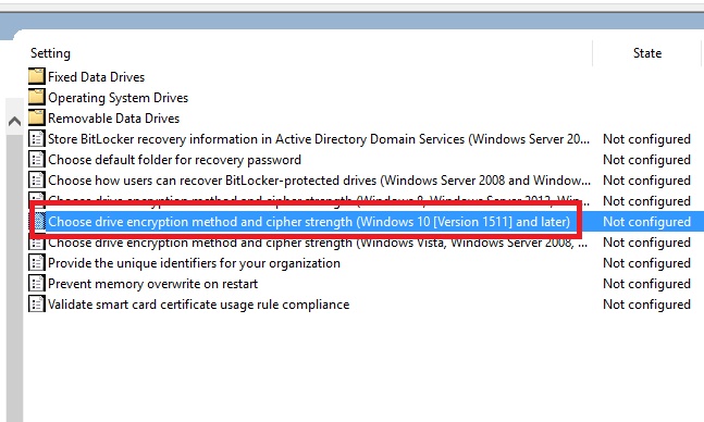 How to Set Default BitLocker Encryption Method and Cipher Strength in Windows 10?