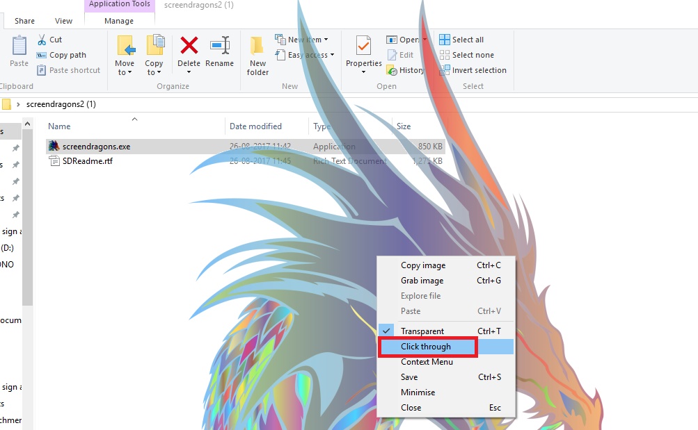 Screen Dragons: How To Pin An Image To The Top Of Your Desktop?