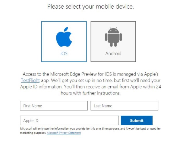 How To Sign Up For Microsoft Edge Preview For iOS & Android? microsoft edge for iOS and Android