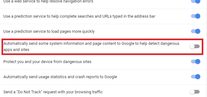 How To Stop Google Chrome from Sending Information and page Content to Google?
