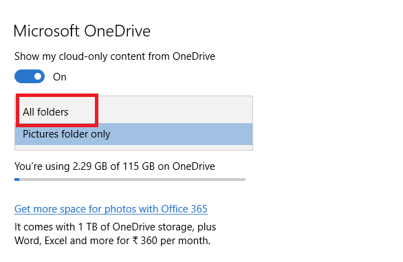 How To Include All Folders in The OneDrive Collection View in Photos App in Windows 10?