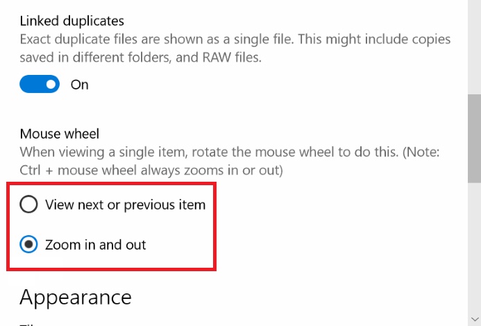 windows 10 photo viewer zoom mouse wheel