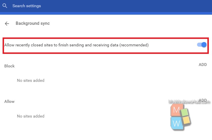 How To Disable Background Sync in Google Chrome? | MyWindowsHub