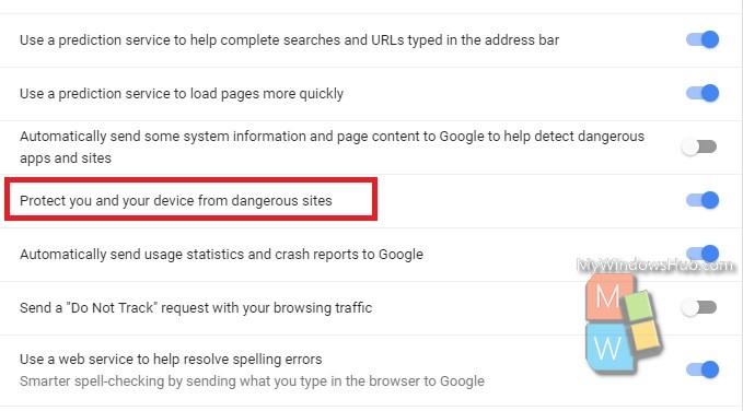 How To Turn Off/On “Protect You and Your Device From Dangerous Sites” in Chrome Omnibox?