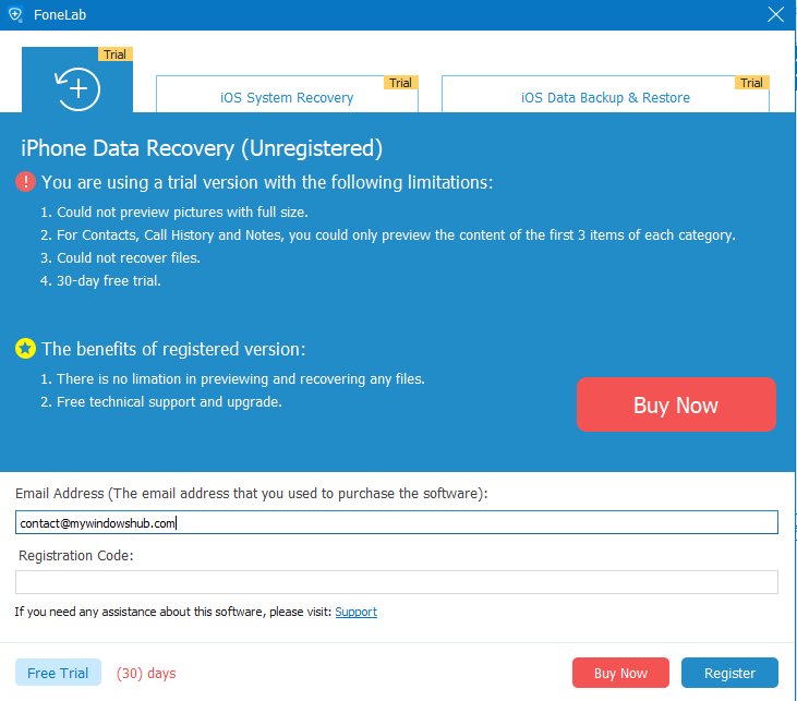 fone lab recovery tool