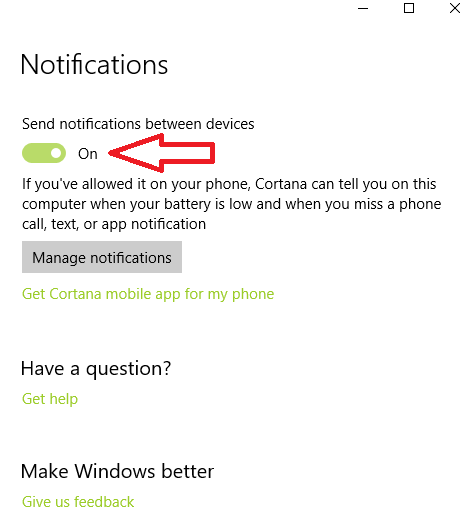 How To Disable ‘Send Notifications Between Devices’ in Cortana for Windows 10?