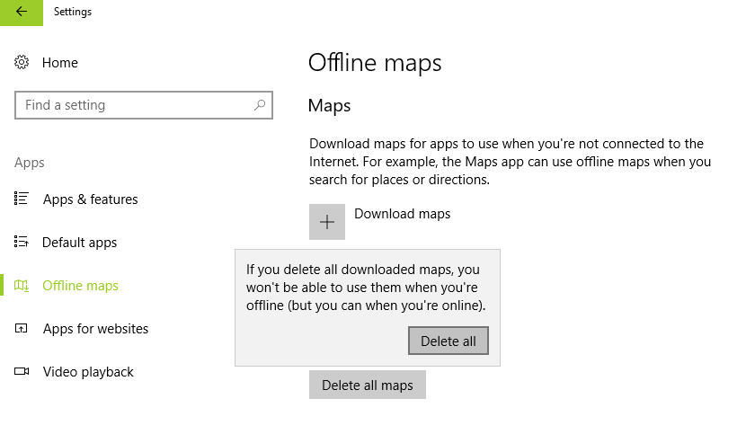 How To Delete Offline Maps On Windows 10?