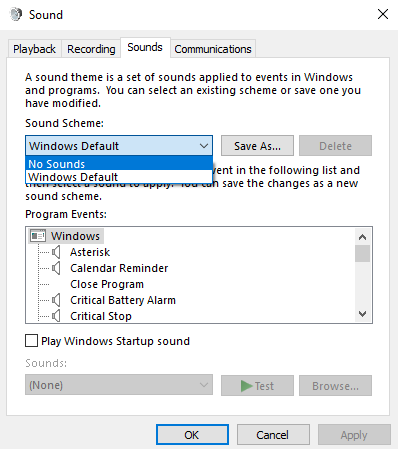 How To Disable System Sounds In Windows 10?