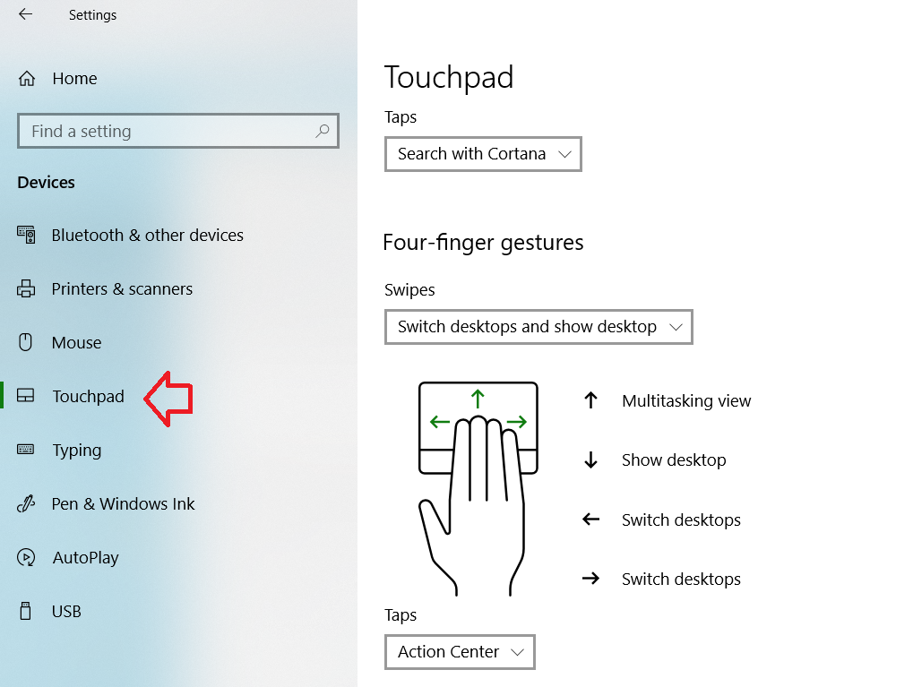 enable mouse gestures windows 10