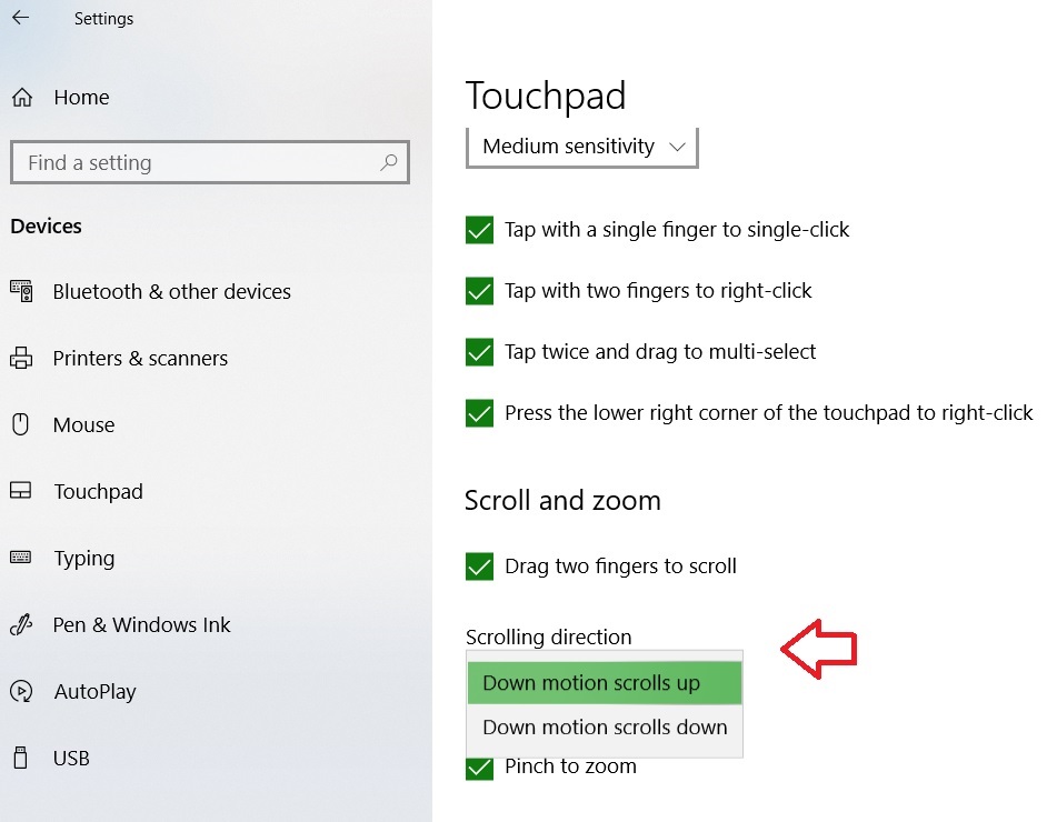 windows 8 touchpad scrolling