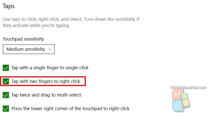 windows 10 tap to click