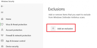 How To Exclude A Folder From Windows Defender Scan in Windows 10? add exclusion