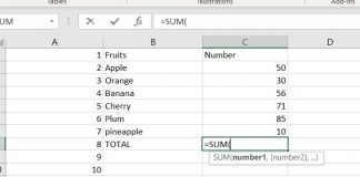 How To Implement The SUM Function To Find The Sum of Numbers In A Row Or Column in MS Excel? sum ms excel
