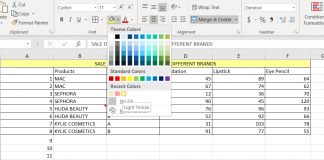 How To Insert Colors In Rows And Column Heads In MS Excel Worksheets? FILL COLOR