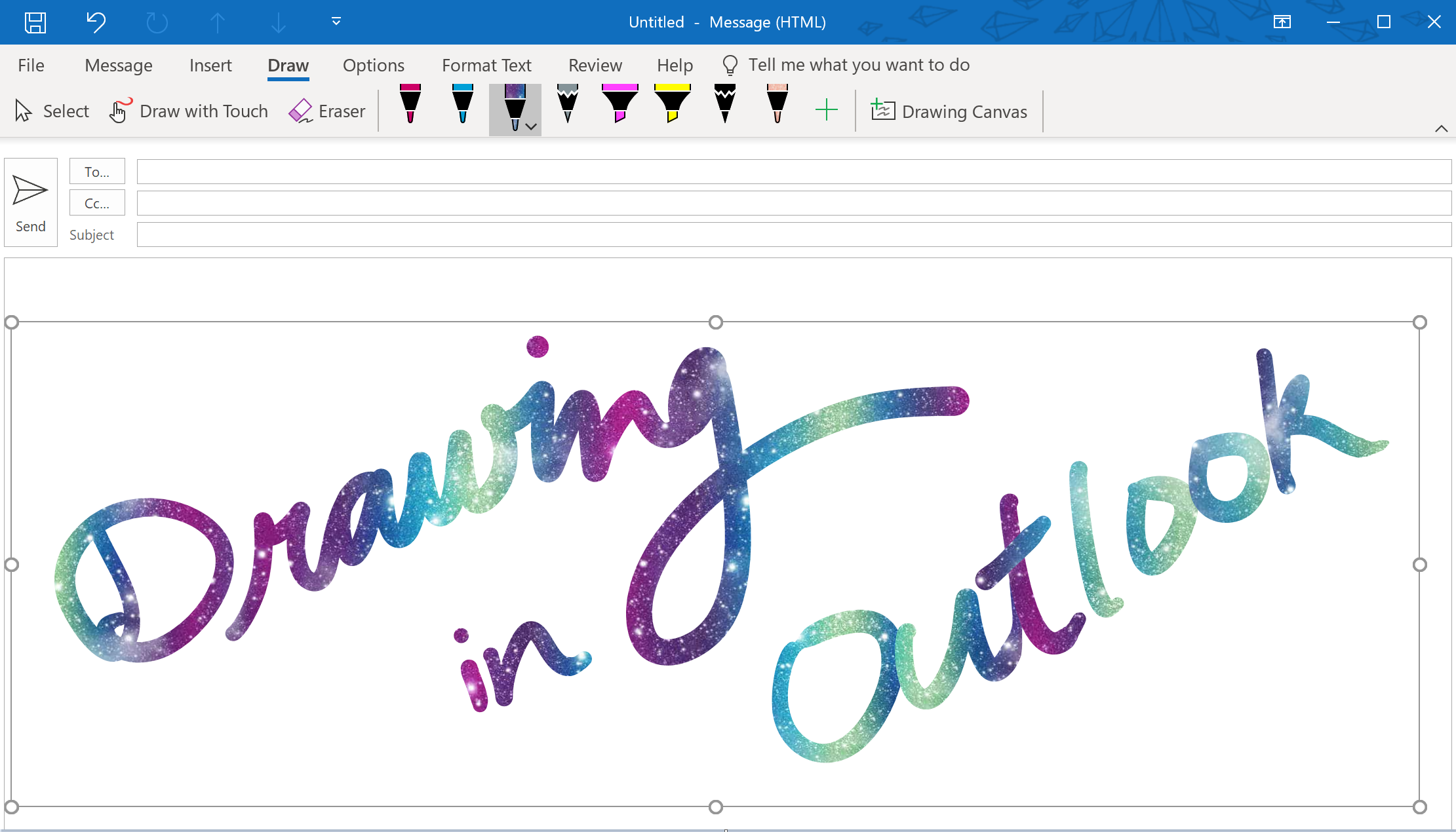 MS outlook drawing