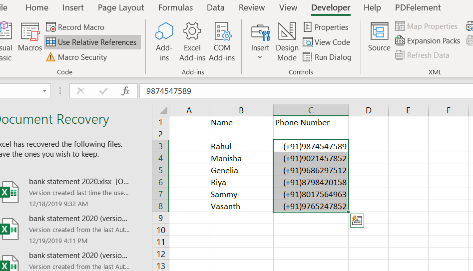 How To Change Phone Number Formatting Of Phone Numbers In An Excel Sheet Using VBA Macro?
