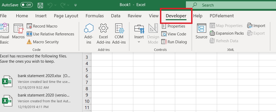 how to add developer tab in excel mac