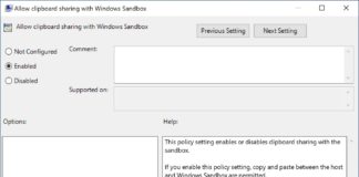 How to Enable or Disable Clipboard Sharing with Windows Sandbox in Windows 10? sandbox