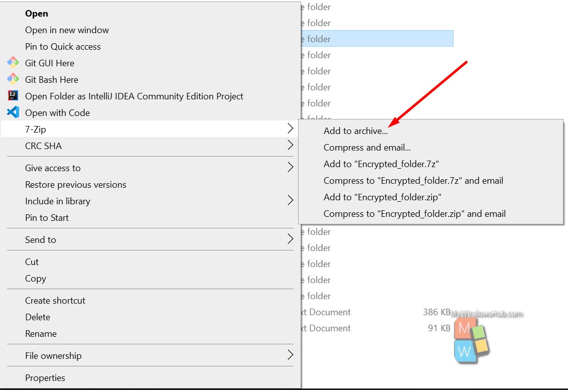 how to add password to zip file windows 10