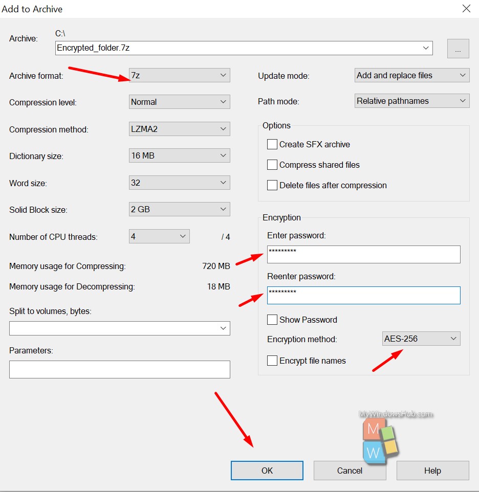 windows password protect folder