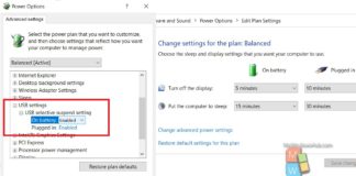 How To Add/Remove “USB Selective Suspend” Setting To/From Power Options In Windows 10? USB selective suspend