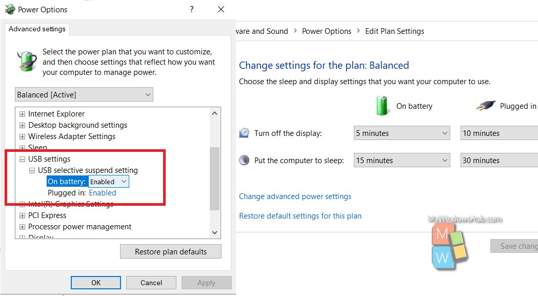 How To Add/Remove "USB Selective Suspend" Setting To/From Power Options